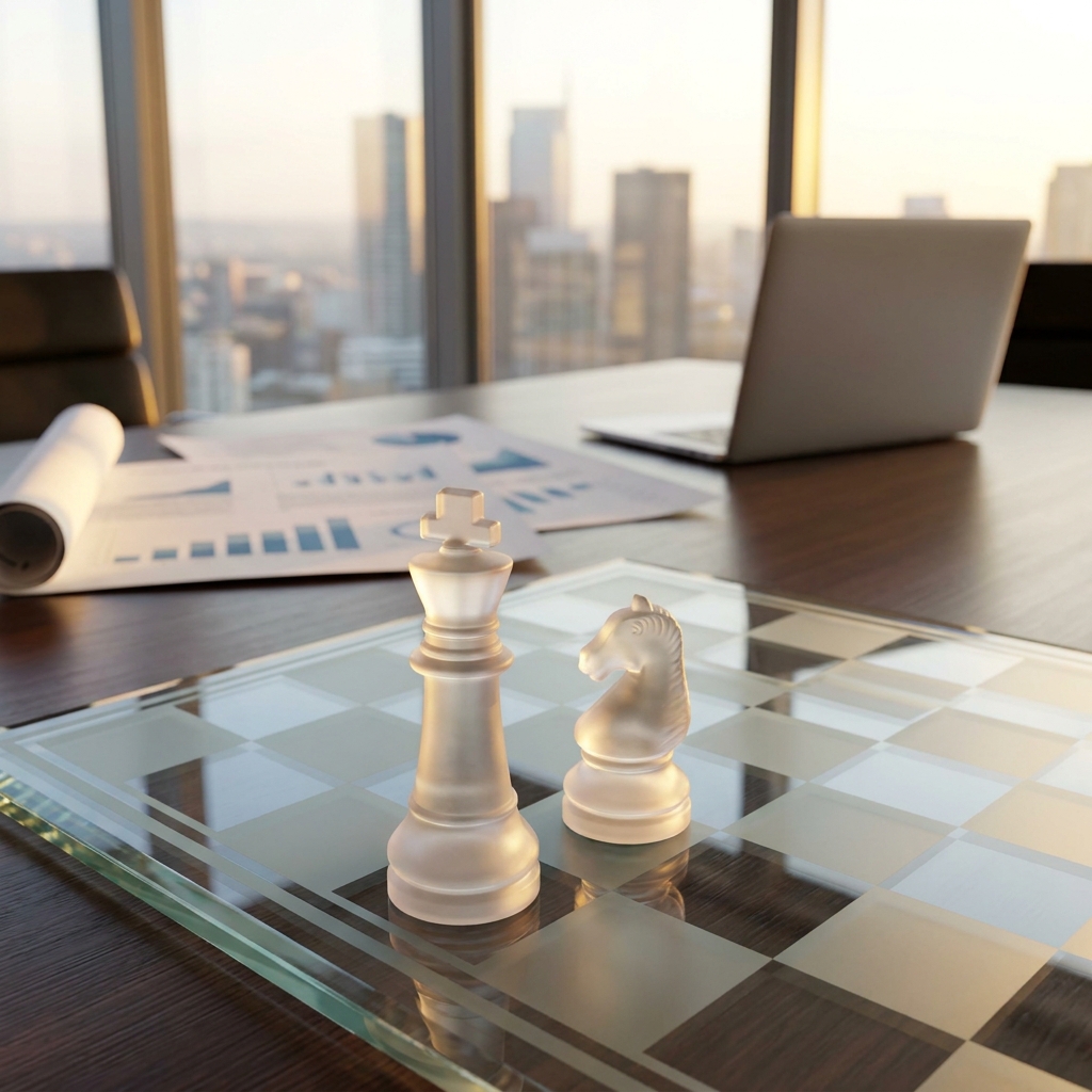 glass chessboard with king knight 202606071150